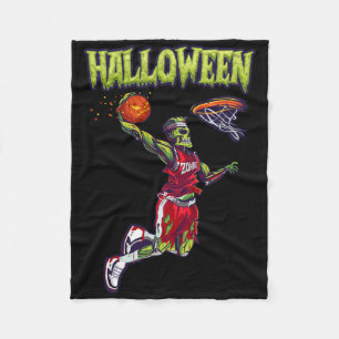 Jump Zombie Bysketbyll Dunk Player Halloween Pumpk Fleecedecke