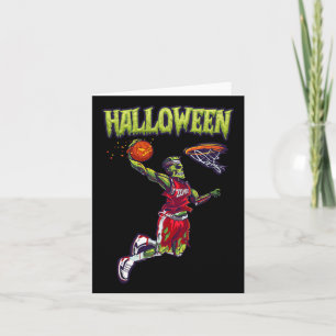 Jump Zombie Bysketbyll Dunk Player Halloween Pumpk Karte
