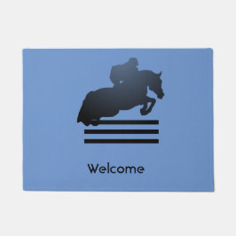 Jumper Clearing an Hindernis. Fußmatte