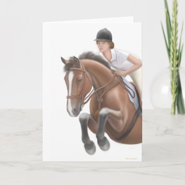 Jumper Horse Grußkarte Karte (Vorderseite)