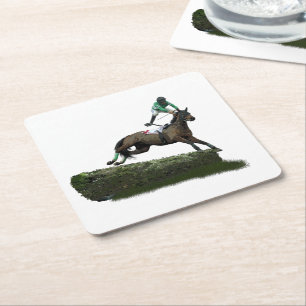 Jumper Horse & Jockey im Grünbuch Untersetzer