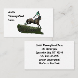 Jumper Horse & Jockey in Green Business Cards Visitenkarte