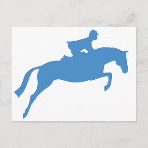 Jumper Horse Silhouette (blau) Postkarte