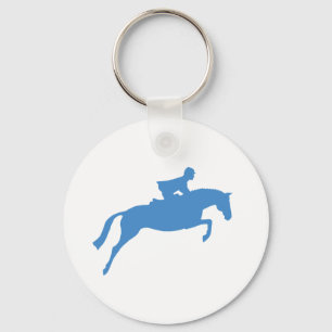 Jumper Horse Silhouette (blau) Schlüsselanhänger