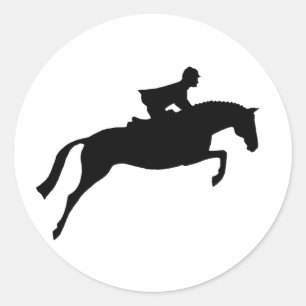 Jumper Horse Silhouette Runder Aufkleber