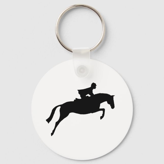 Jumper Horse Silhouette Schlüsselanhänger (Vorderseite)