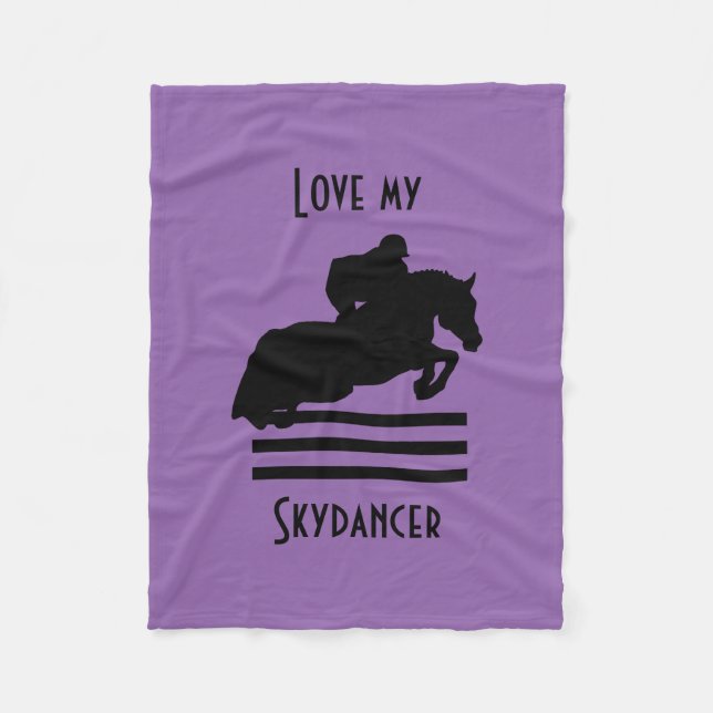 Jumper-Silhouette für Pferdefreunde anzeigen Fleecedecke (Vorderseite)