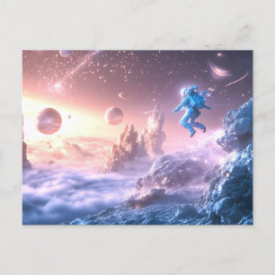 Jumping Astronaut Postkarte
