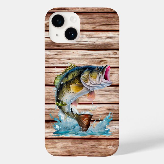Jumping Bass Barn Wood Case-Mate iPhone 14 Hülle (Rückseite)