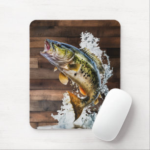 Jumping Bass Gone Fishing Mousepad