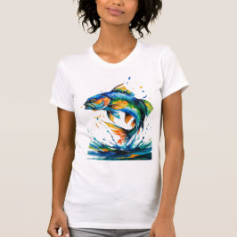 Jumping Bass in Splash Colors T-Shirt