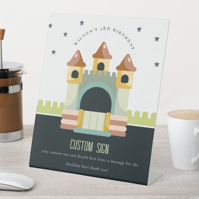 Jumping Castle Jump & Play Geburtstag Custom Party Sockelschild (In Situ)