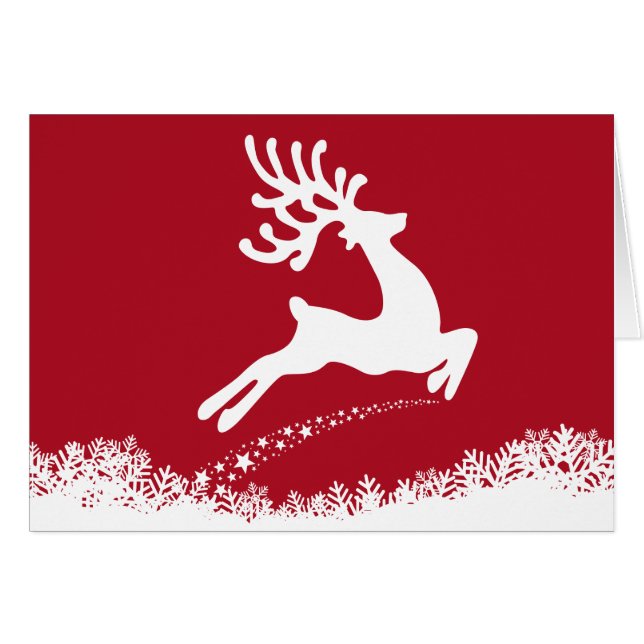 Jumping Deer avec VOS PHOTOS & TEXTE carte de voeu (Devant horizontal)