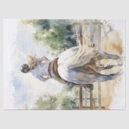 Jumping Eventing Horse Decoupage anzeigen Seidenpapier