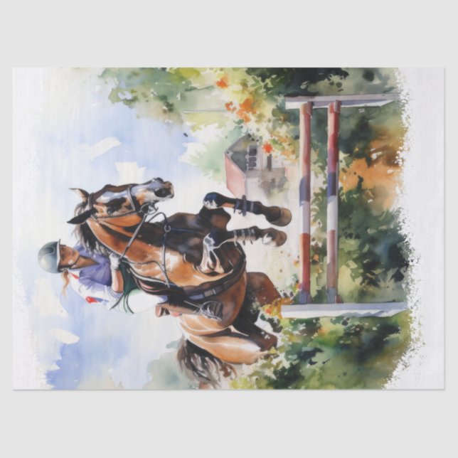 Jumping Eventing Horse Decoupage anzeigen Seidenpapier (Vorderseite)
