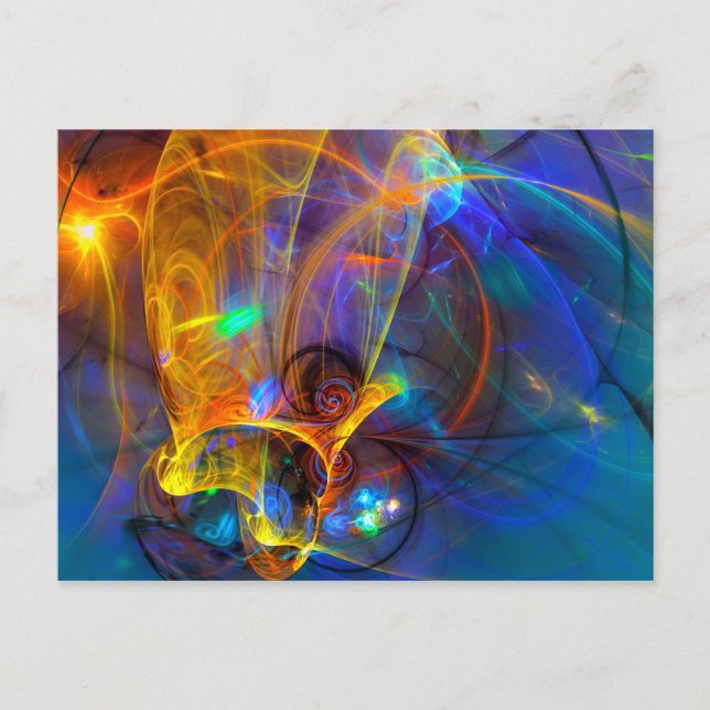 Jumping fish Sunset - farbenfrohe abstrakte Arsch Postkarte (Vorderseite)