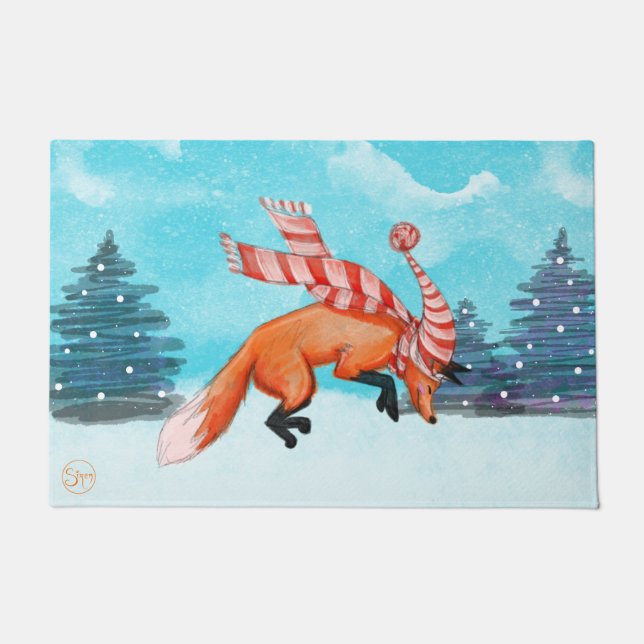 Jumping Fox Door Mat Fußmatte (Vorderseite)
