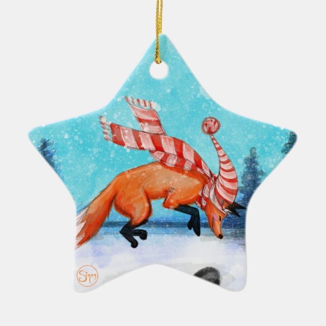 Jumping Fox Ornament (Vorne)