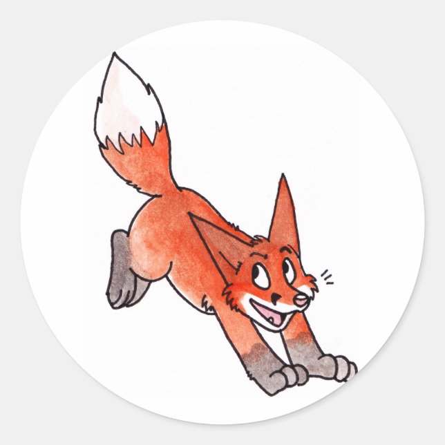 Jumping Fox Stickers (Vorderseite)