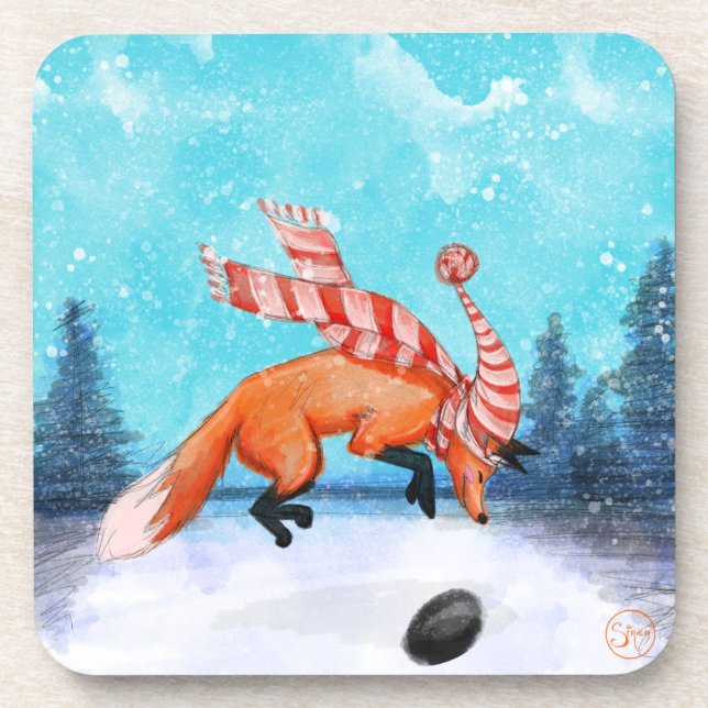 Jumping Fox Untersetzer Set (Vorderseite)