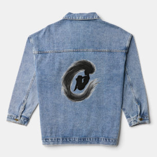 Jumping Frauen Emotionen Denim Jacket Jeansjacke