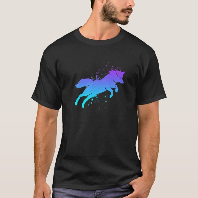 Jumping Fuchs Jäger Fuchs Jagd Kitsune T-Shirt (Vorderseite)