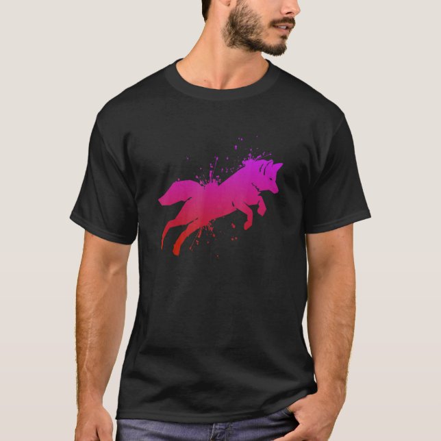 Jumping Fuchs Jäger Fuchs Jagen Kitsune 1 T-Shirt (Vorderseite)
