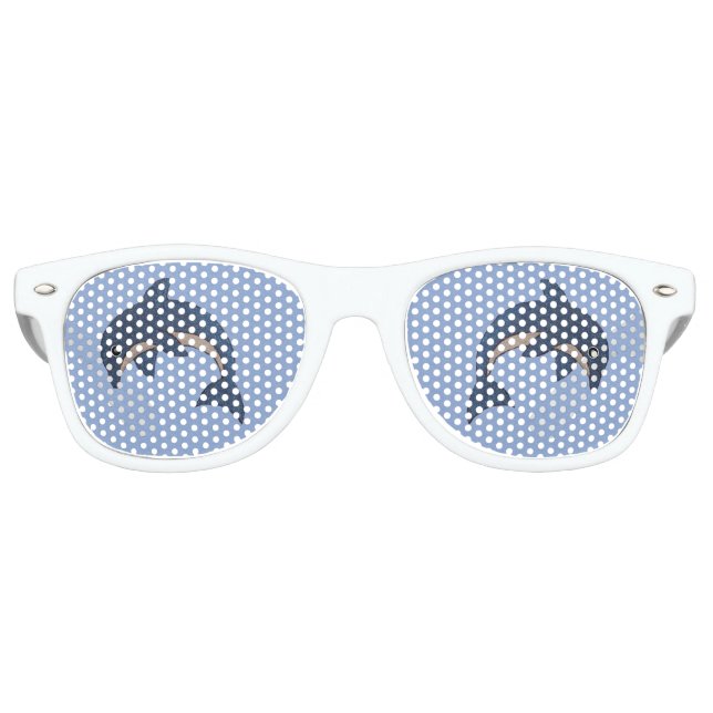 Jumping Fun Glittering blaue Delphin Glitzern Partybrille (Vorderseite)