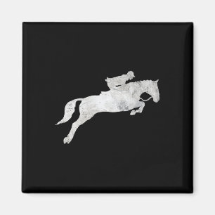 Jumping Galloping Horse Reitsport Vintage Stunde Magnet