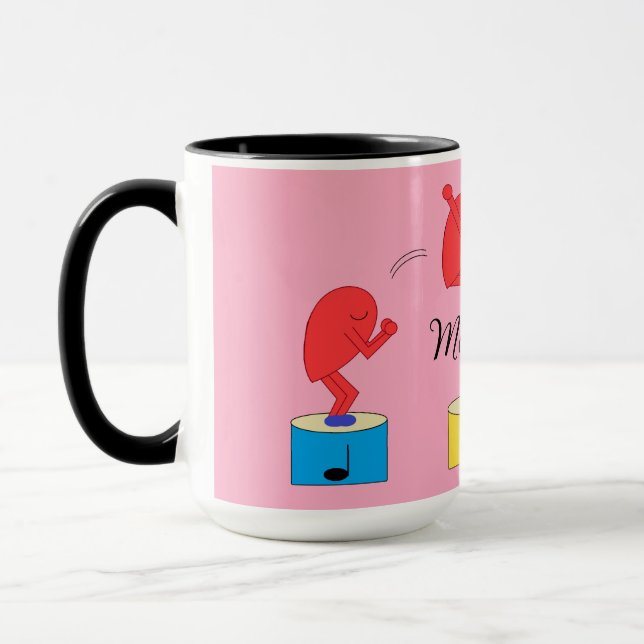 Jumping Heart in Liebe: Rose-farbig Tasse (Links)