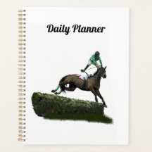 Jumping Horse Jockey in Green Daily Planer