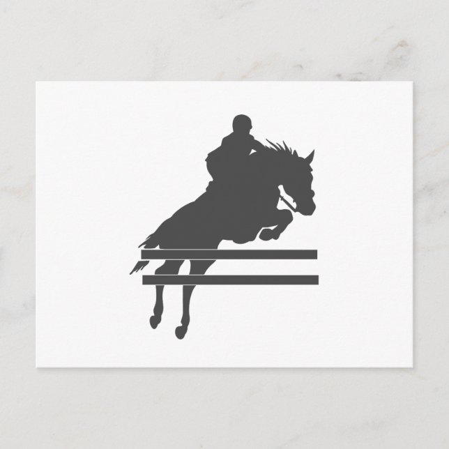 Jumping horse silhouette - Choose background color Postkarte (Vorderseite)