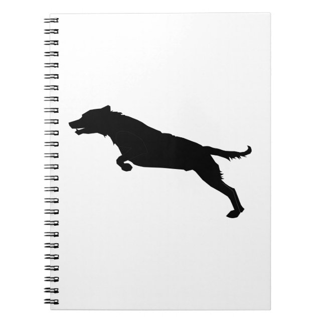 Jumping Hund Silhouette Notizblock (Vorderseite)