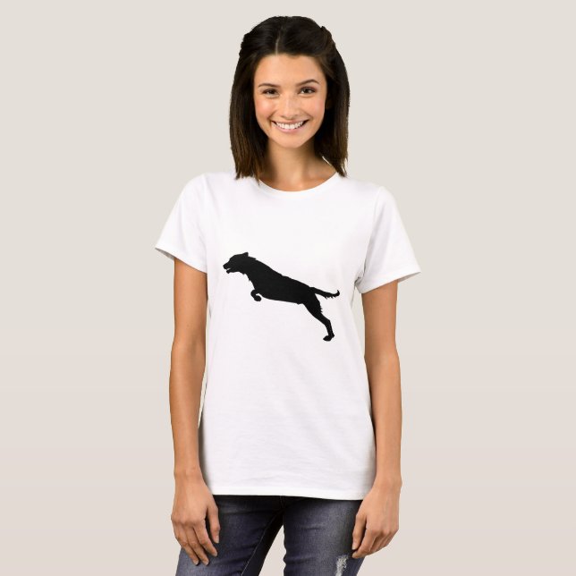 Jumping Hund Silhouette T-Shirt (Vorne ganz)