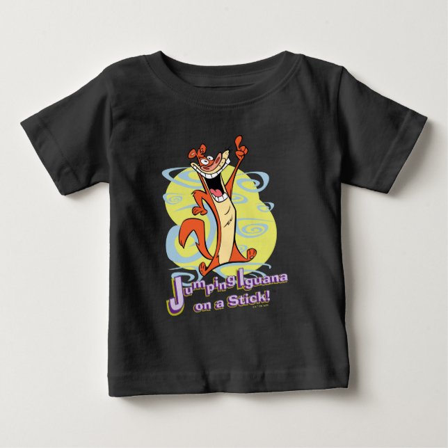 Jumping Igauna auf einem Stick!™ Baby T-shirt (Vorderseite)