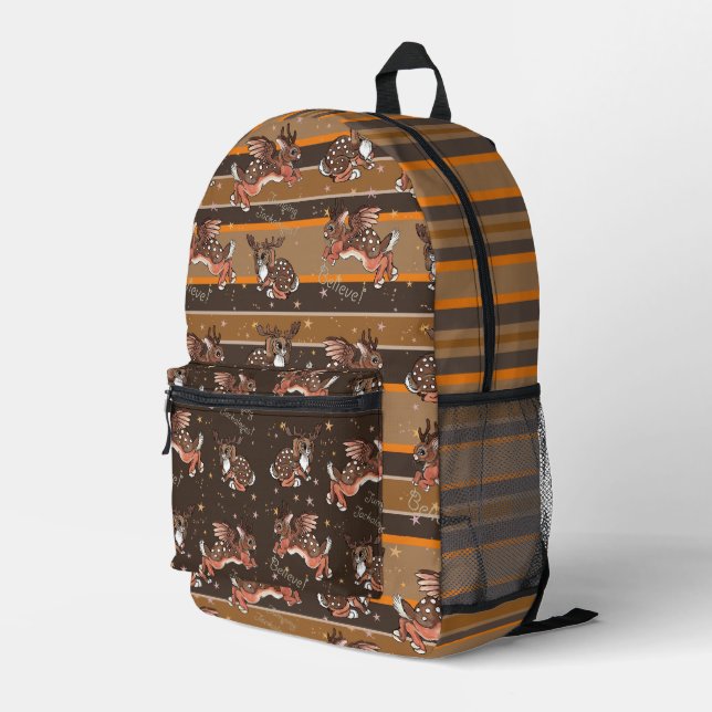 Jumping Jackalope Weihnachts Wrapping Papa Bedruckter Rucksack (Rückseitige Ecke Rechts)