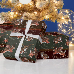 Jumping Jackalope Weihnachts Wrapping Papa Geschenkpapier