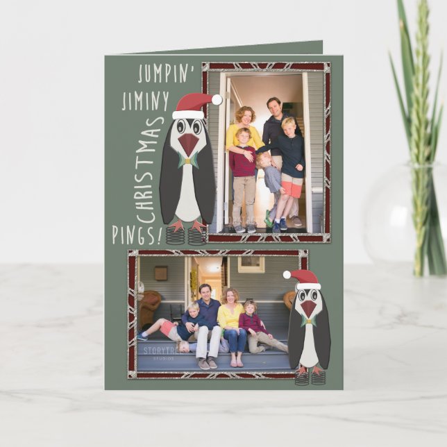 Jumping Jiminy Weihnachts-Fotos - Personalisiert Feiertagskarte (Vorderseite)