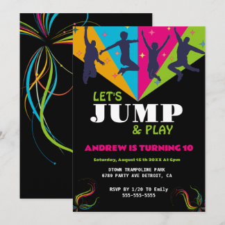 Jumping Jubilation: Trampolin Park Geburtstag Einladung
