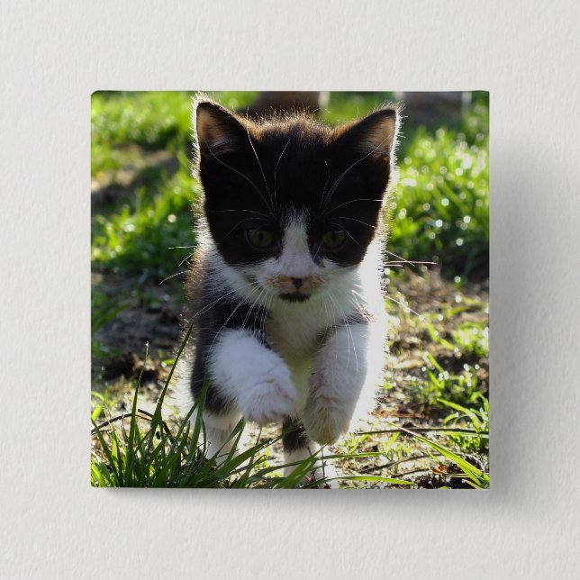 Jumping Kitty Button (Vorderseite)