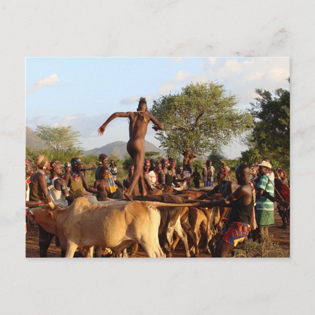 Jumping of the Bulls Zeremonie Postkarte (Vorderseite)