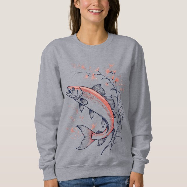 Jumping Pink Fish – Women’s Sweatshirt (Vorderseite)