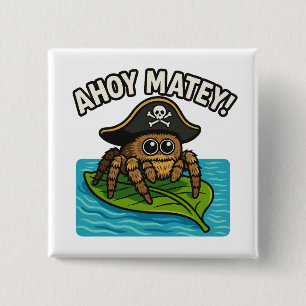 Jumping Pirate Spider Adventure Captain Webbeard Button