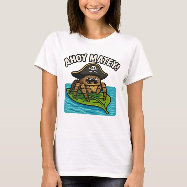 Jumping Pirate Spider Adventure Captain Webbeard T-Shirt (Vorderseite)
