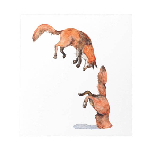 Jumping Red Fox Notizblock (Vorderseite)