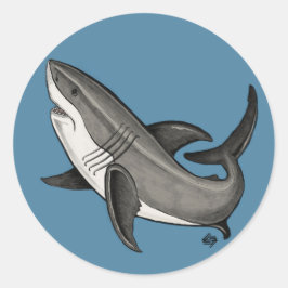 Jumping Shark Runder Aufkleber