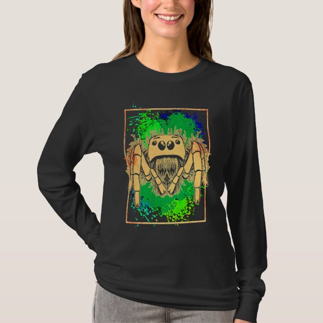 Jumping Spider Animal Colorful T-Shirt (Vorderseite)