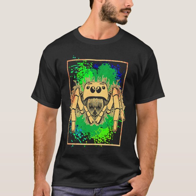 Jumping Spider Animal Colorful T-Shirt (Vorderseite)