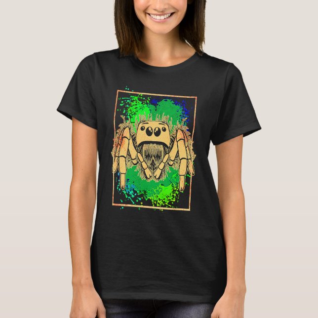 Jumping Spider Animal Colorful T-Shirt (Vorderseite)