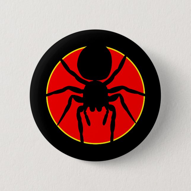 Jumping Spider Silhouette Wappen Button (Vorderseite)